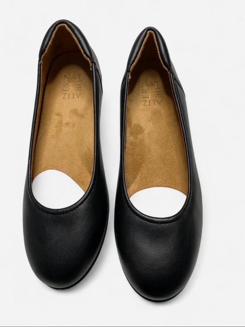 Naturalizer Black Round-Toe Slip-On Flats